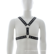 SacKnove 19117  Bondage Gay Clubwear Costumes Shoulder Body Chest Muscle Belt Straps Belt with O-ring Nightclub Harness Men